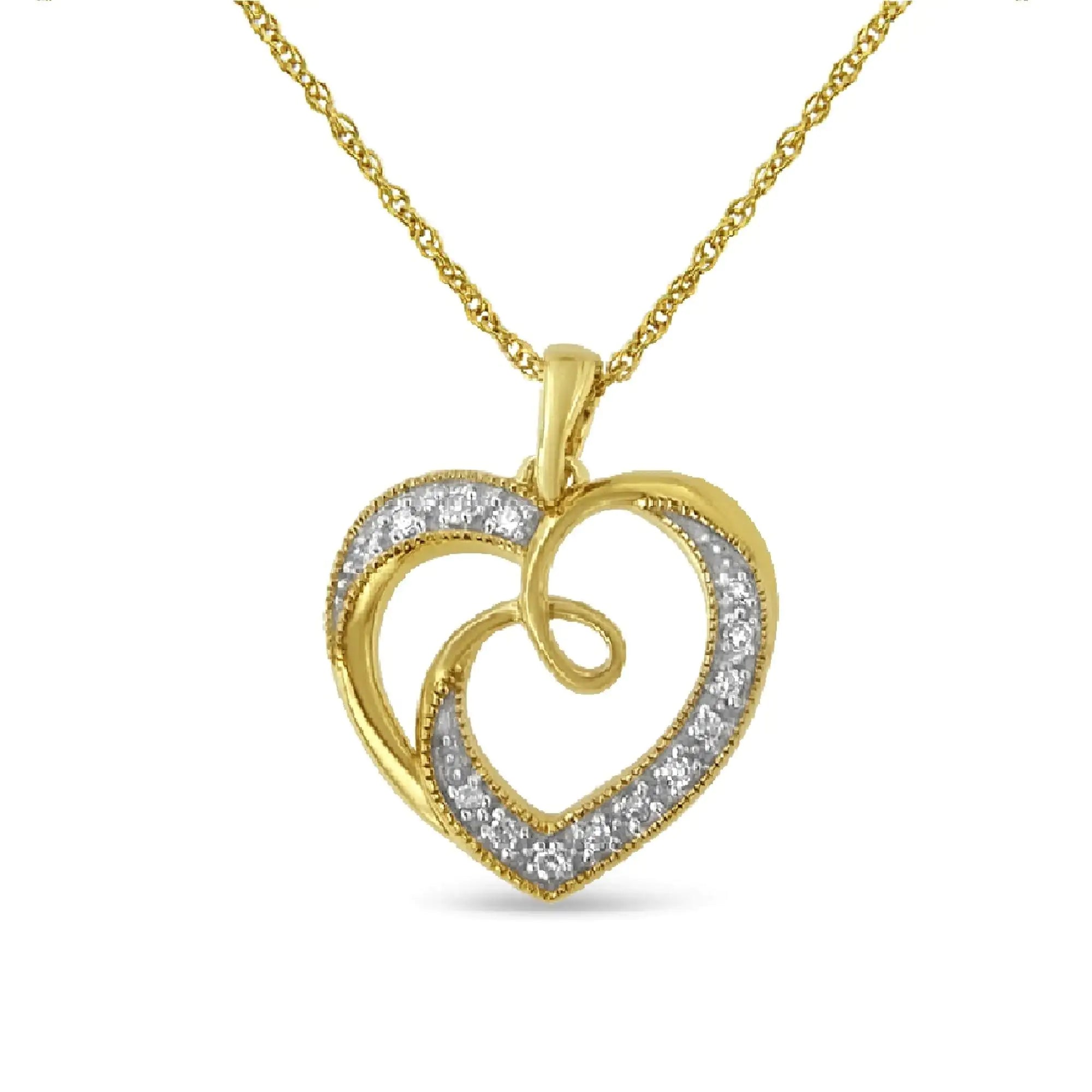 14K gold plated sterling silver heart necklace