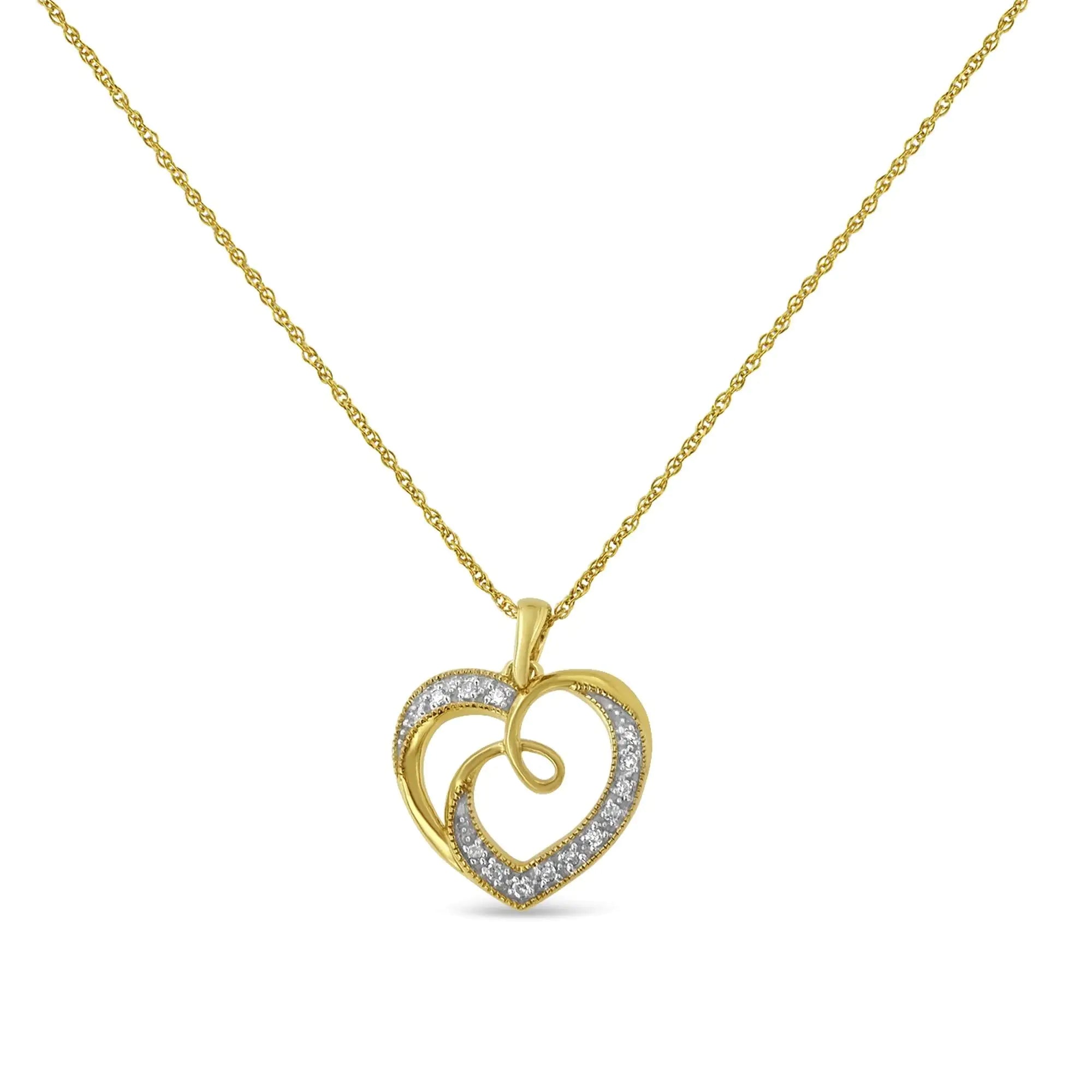 14K gold plated sterling silver heart necklace