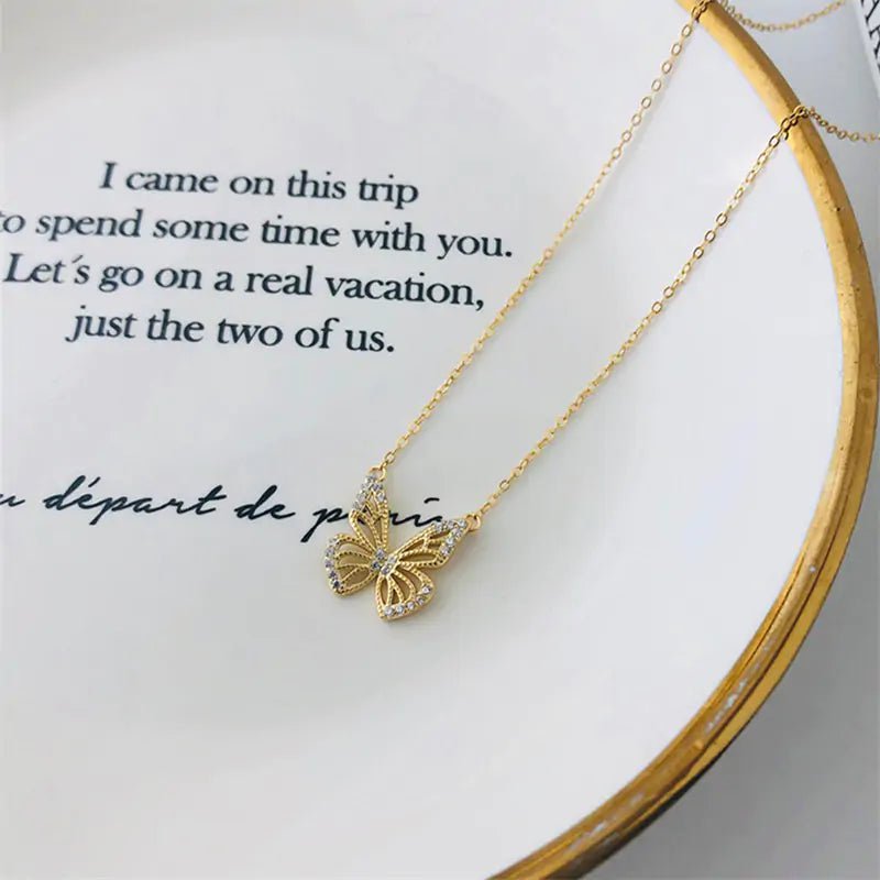 butterfly clavicle chain necklace