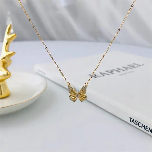 butterfly clavicle chain necklace