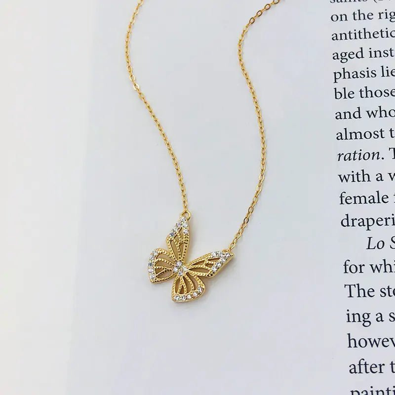 butterfly clavicle chain necklace