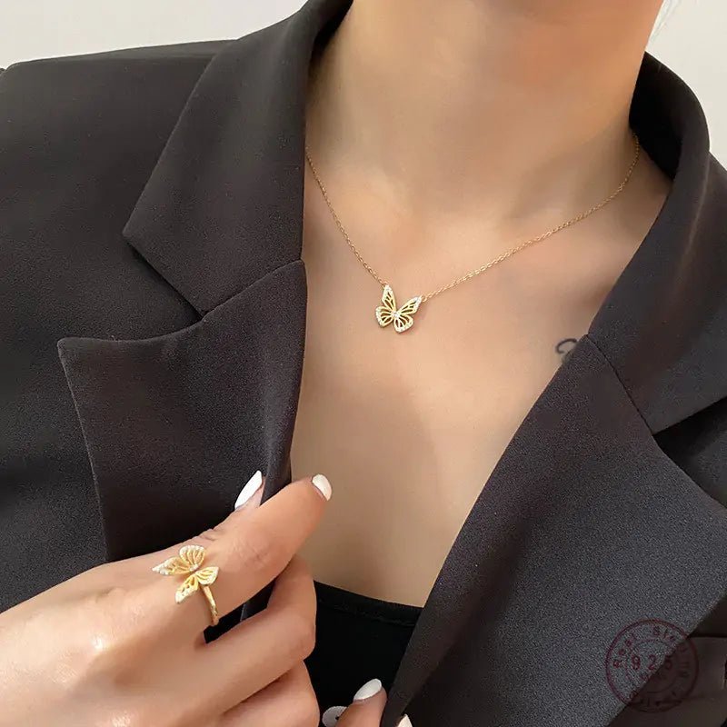 butterfly clavicle chain necklace