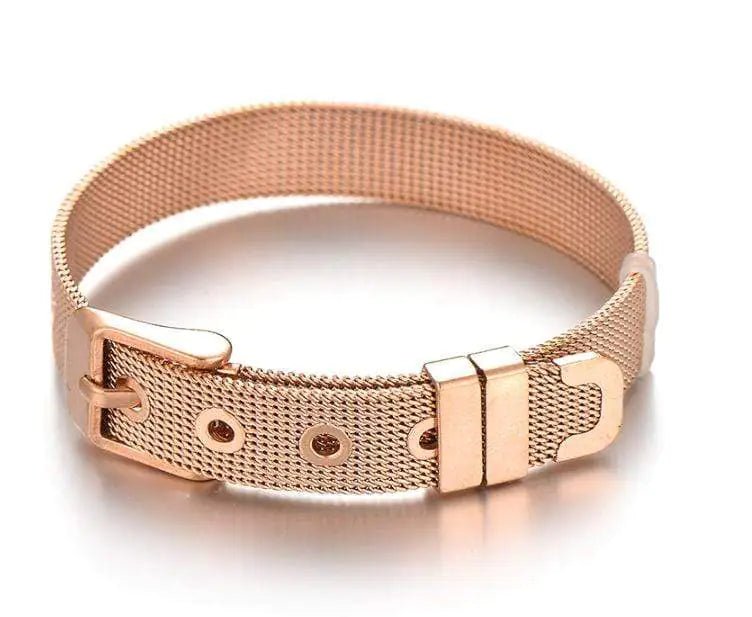 Stainless Steel Slider Bracelet - Rose Gold - Azure Jewellery Store