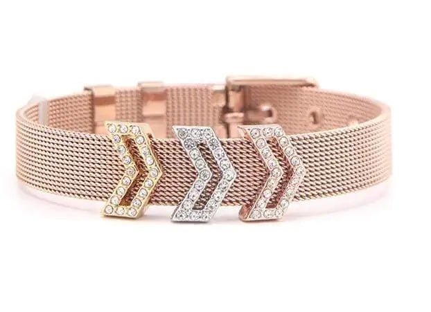 Stainless Steel Slider Bracelet - Rose Gold - Azure Jewellery Store