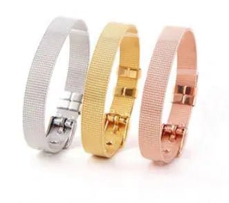 Stainless Steel Slider Bracelet - Rose Gold - Azure Jewellery Store