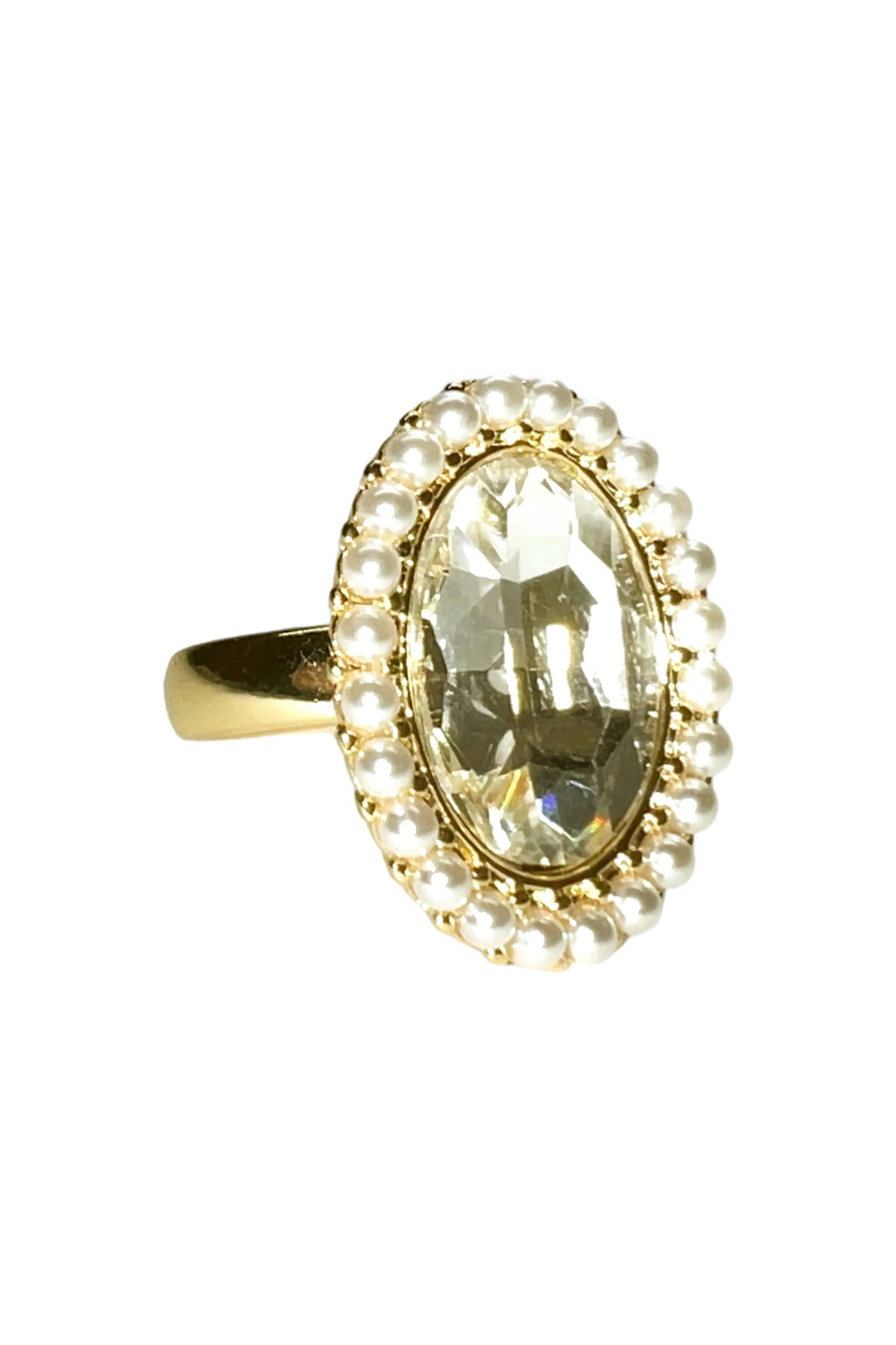 vintage crystal rhinestone cocktail ring