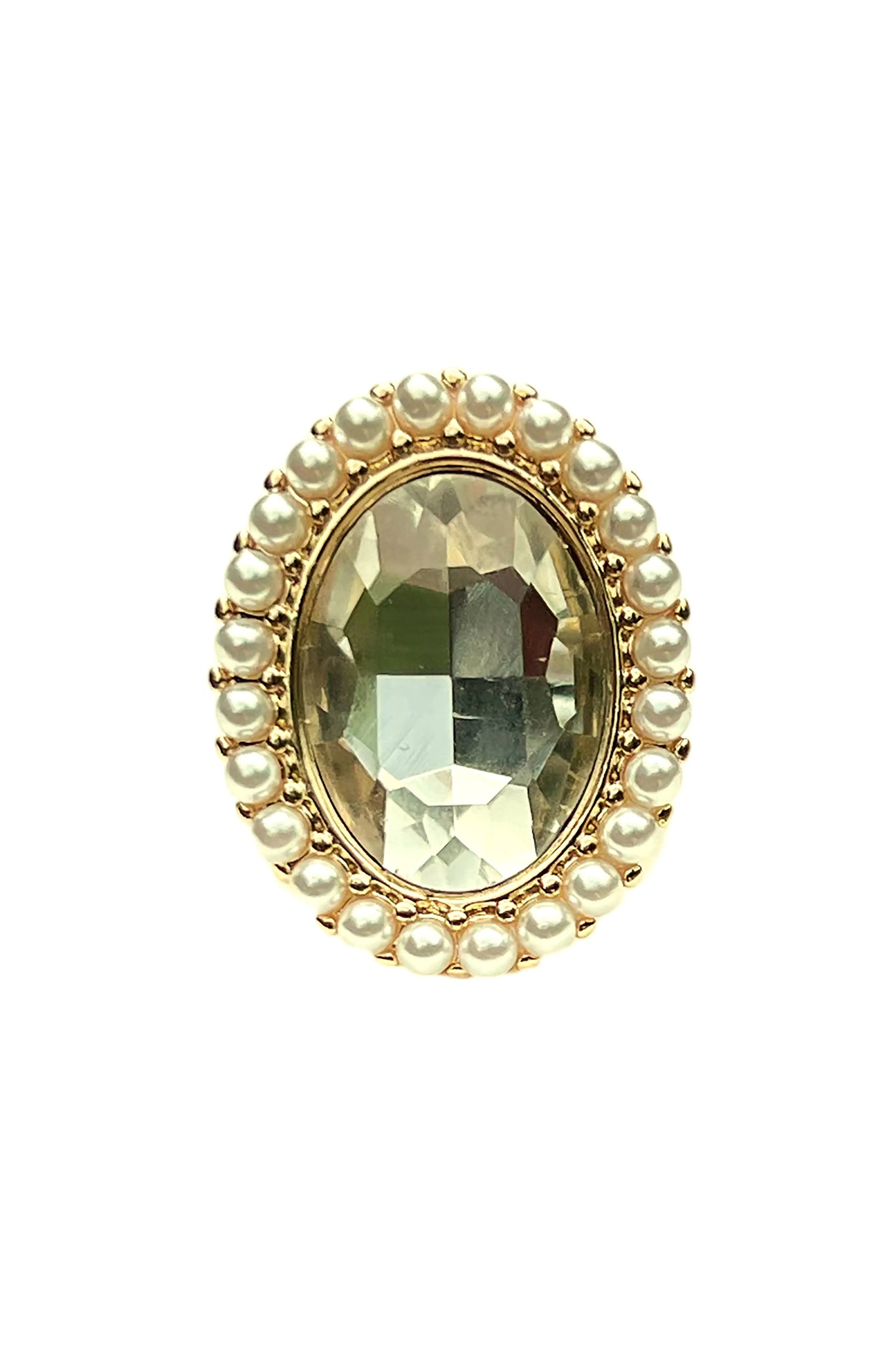 vintage crystal rhinestone cocktail ring